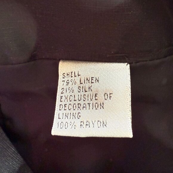 Talbots Linen Silk Floral Embroidered Sequins Pleated Skirt SZ 6 Black White - Picture 11 of 11